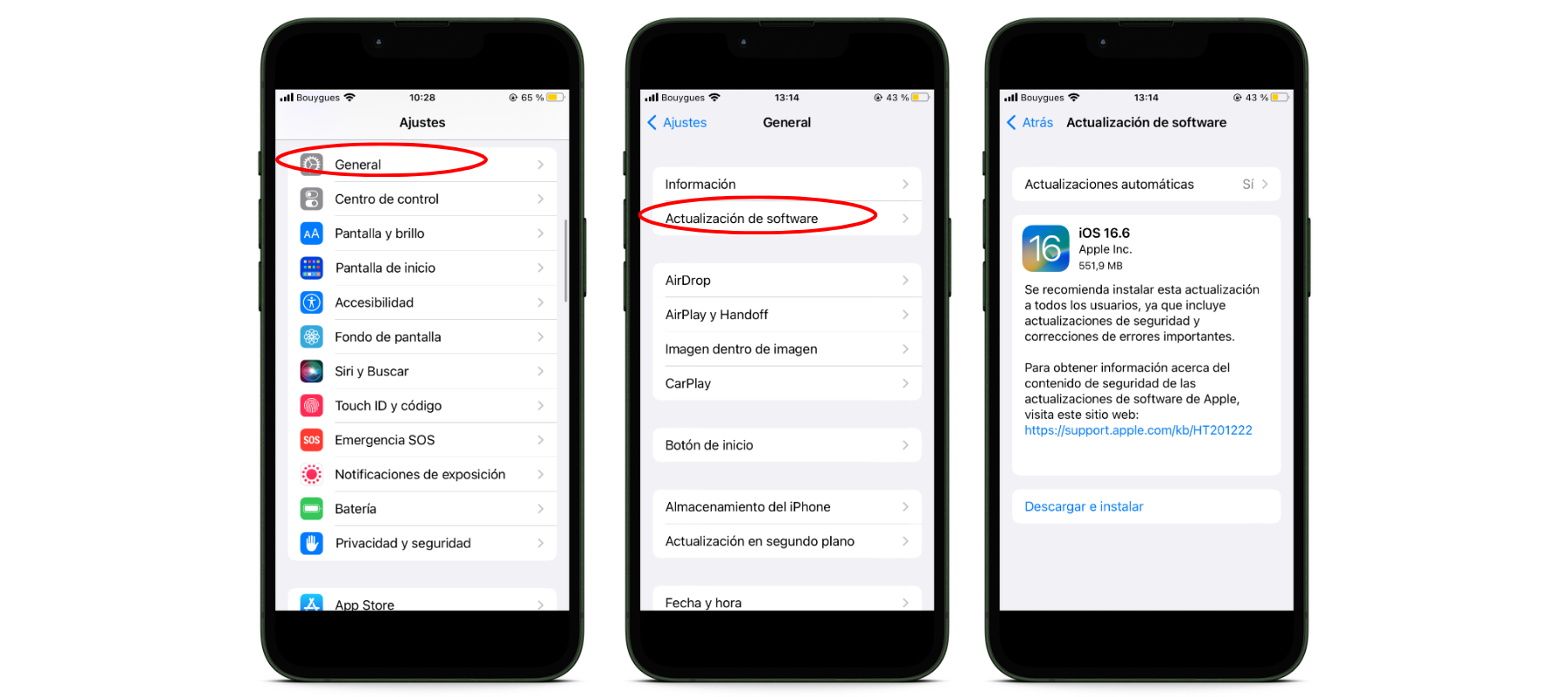 Ejecutar las actualizaciones de software